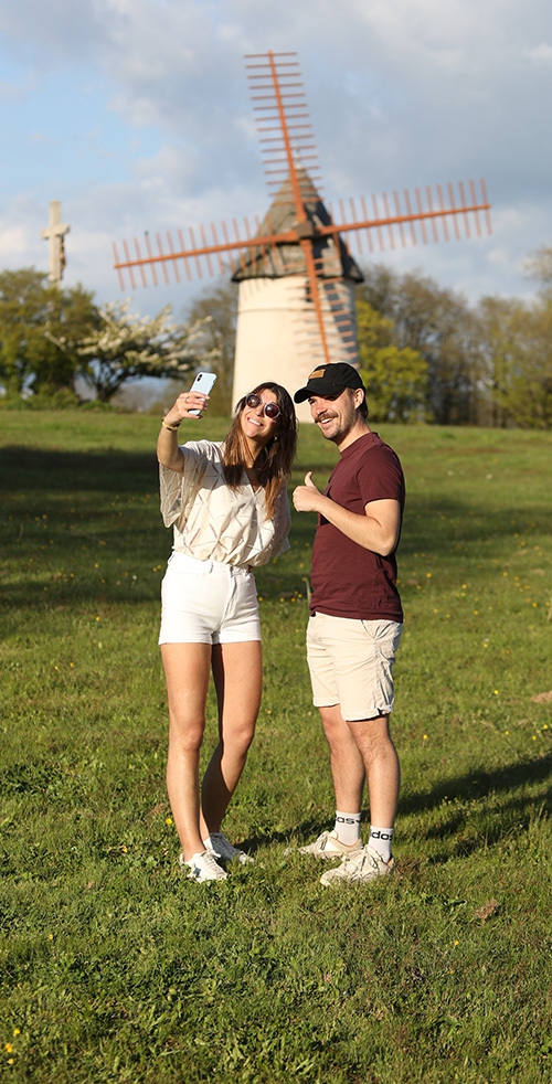 Mont des alouettes, couple, coureurs, tourisme une